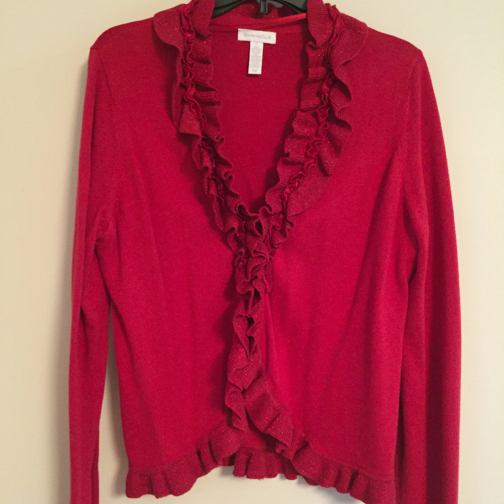 Charter Club Red Cardigan in Women